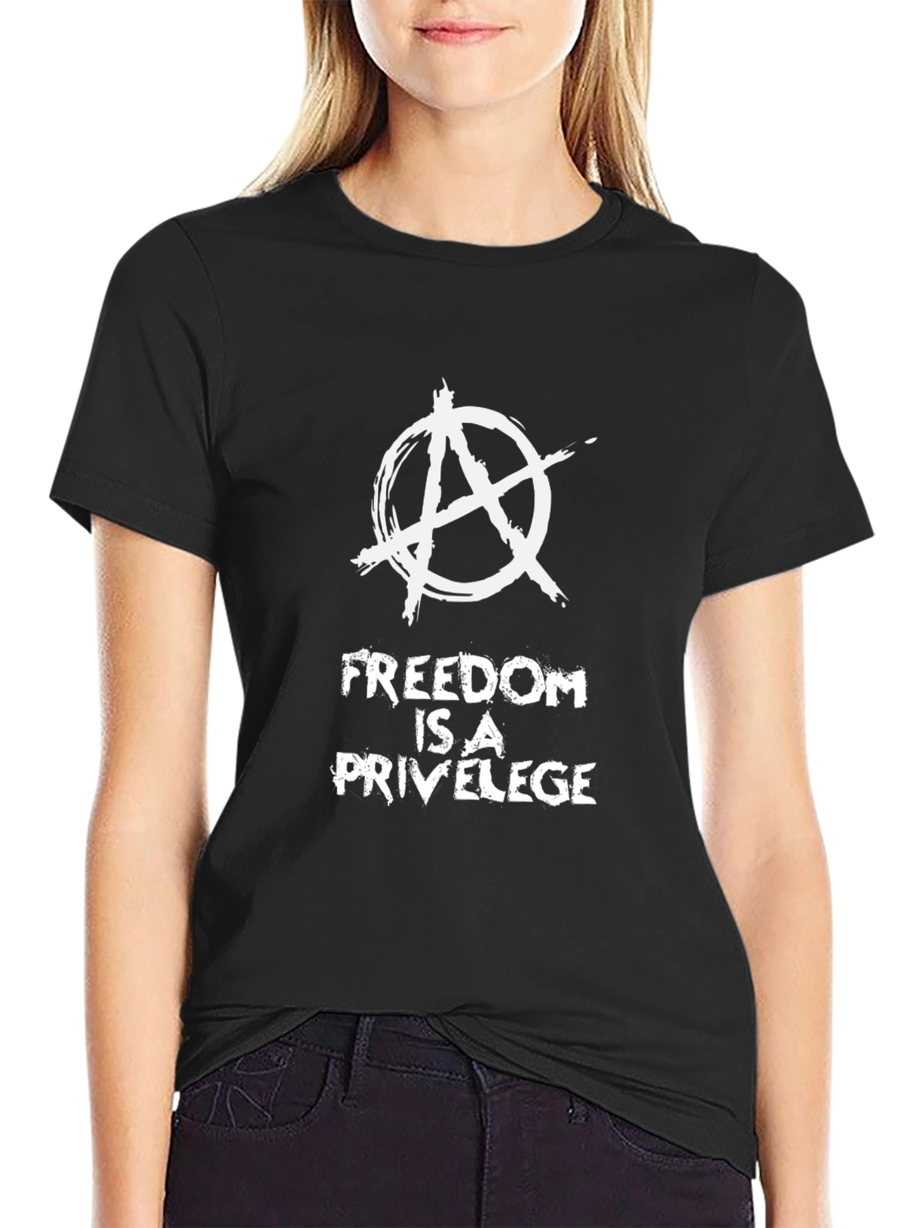 Anarchy Symbol Tee - Freedom is a Privilege