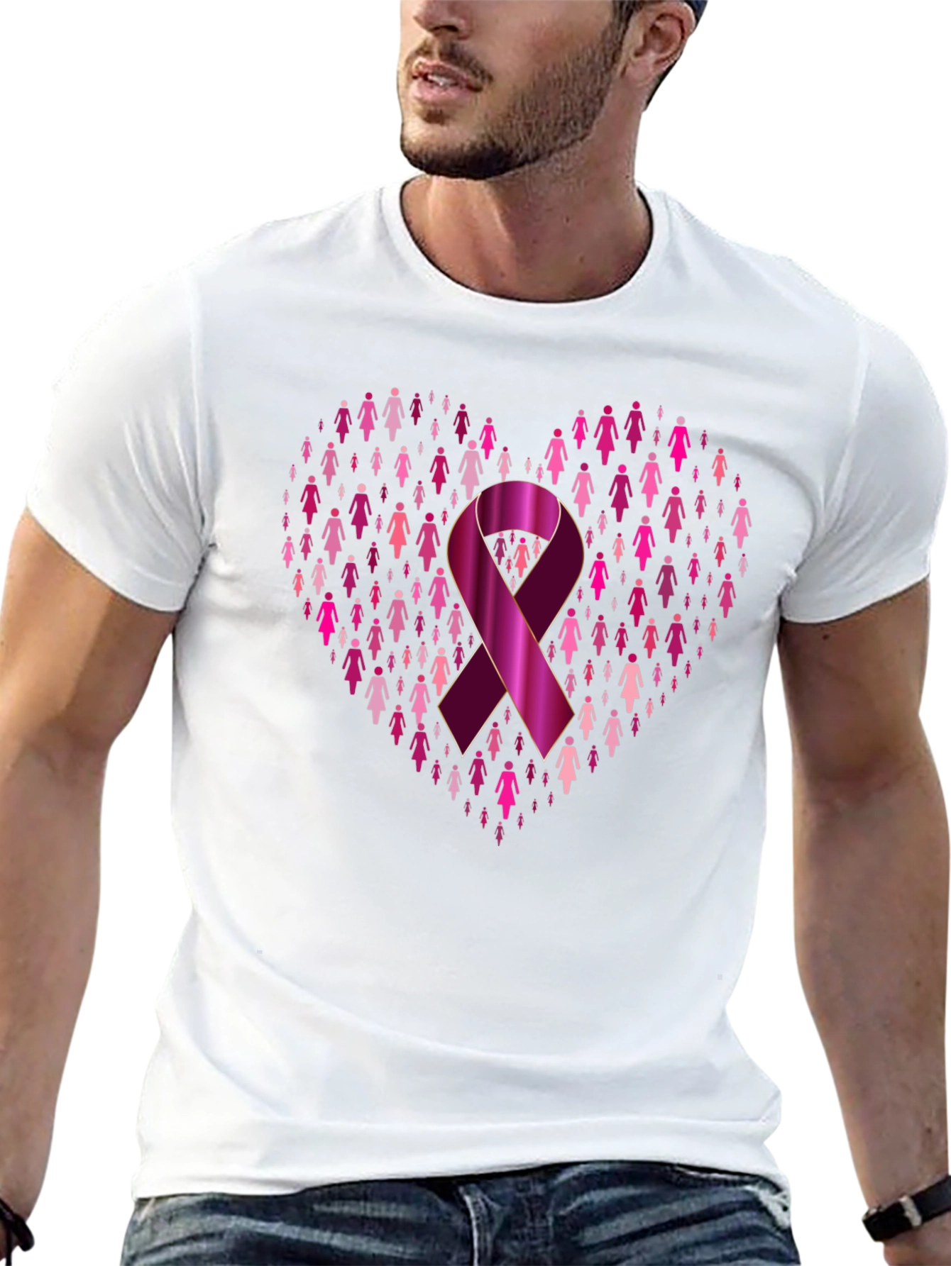 Breast Cancer Awareness Heart T-Shirt