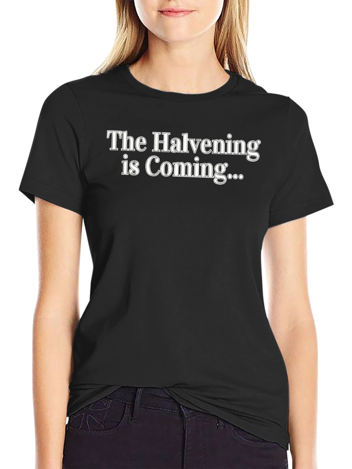 The Halvening Is Coming Black Graphic Tee