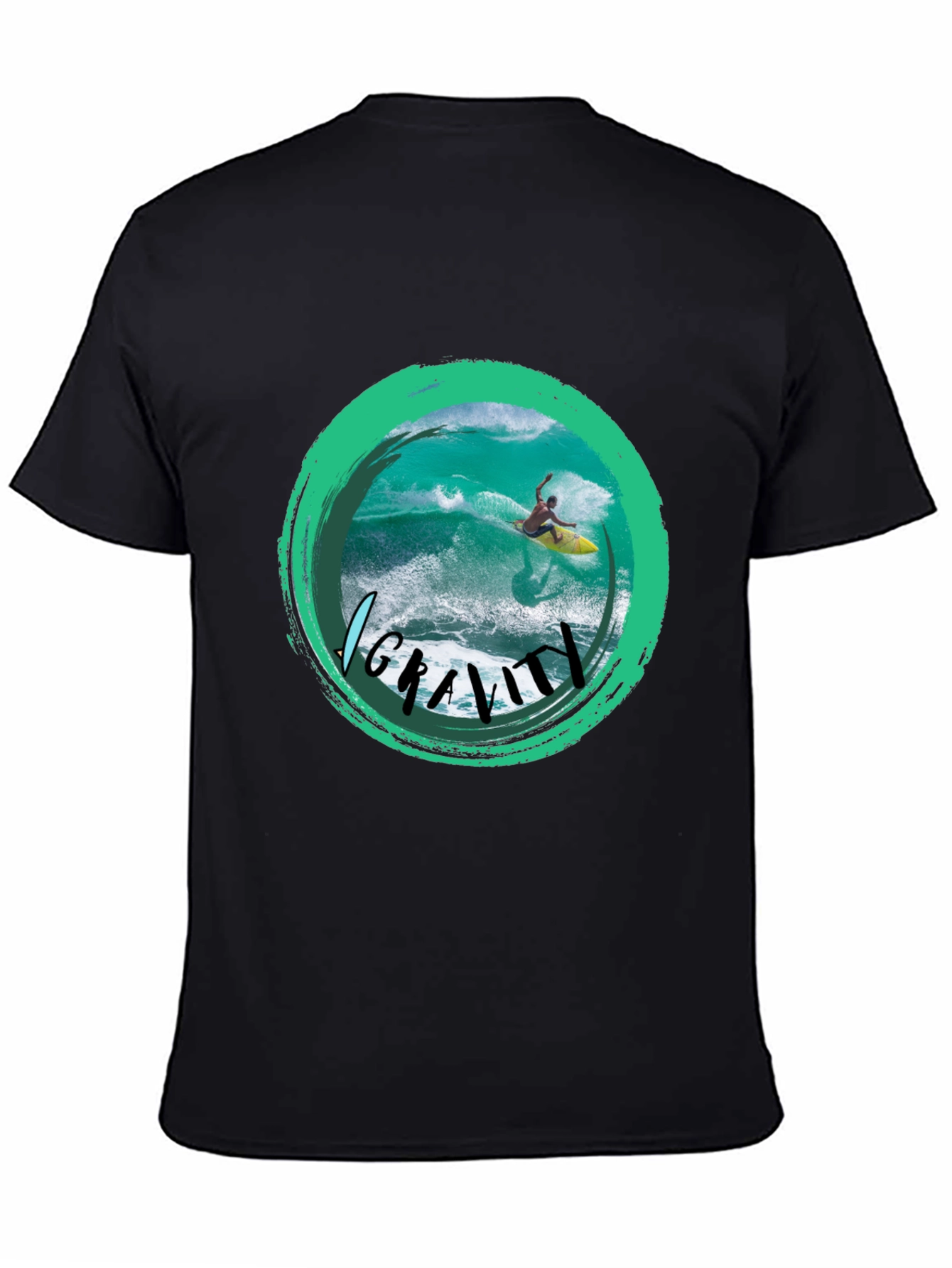 Surfer Graphic T-Shirt - No Gravity Black Tee