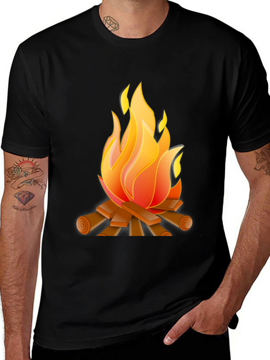 Campfire Graphic Tee - Black Cotton Blend