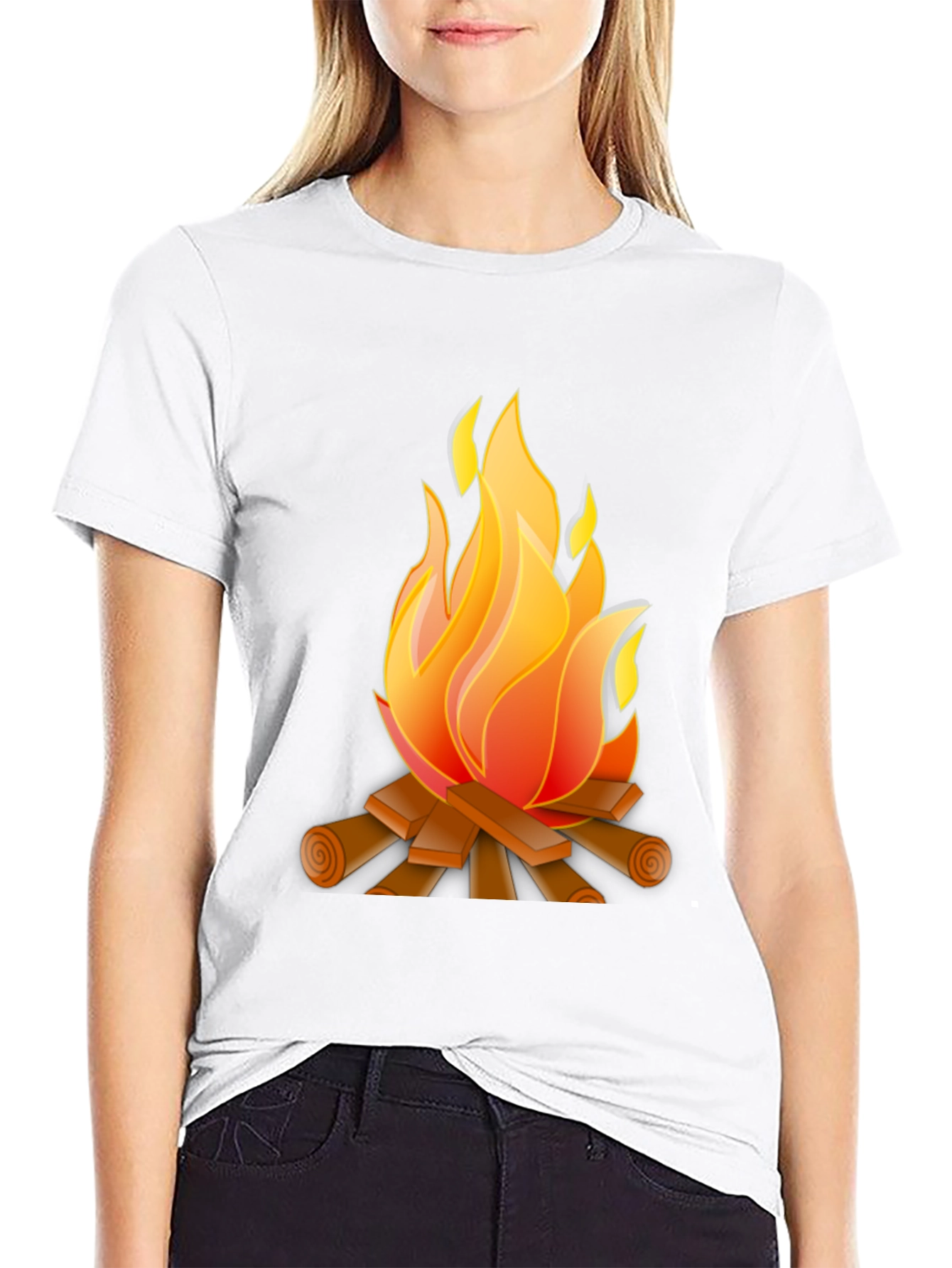 Campfire Graphic Tee - Black Cotton Blend