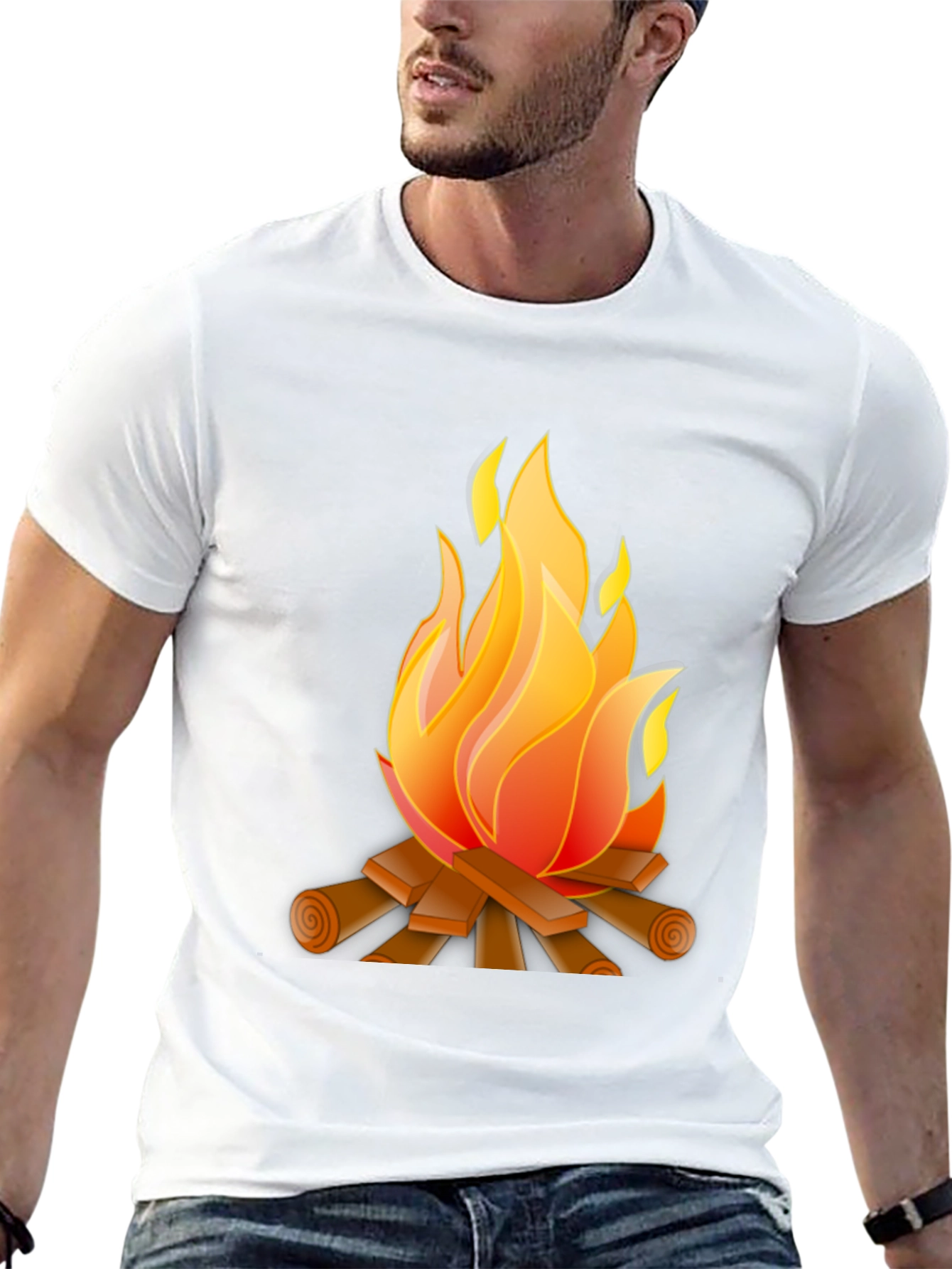 Campfire Graphic Tee - Black Cotton Blend