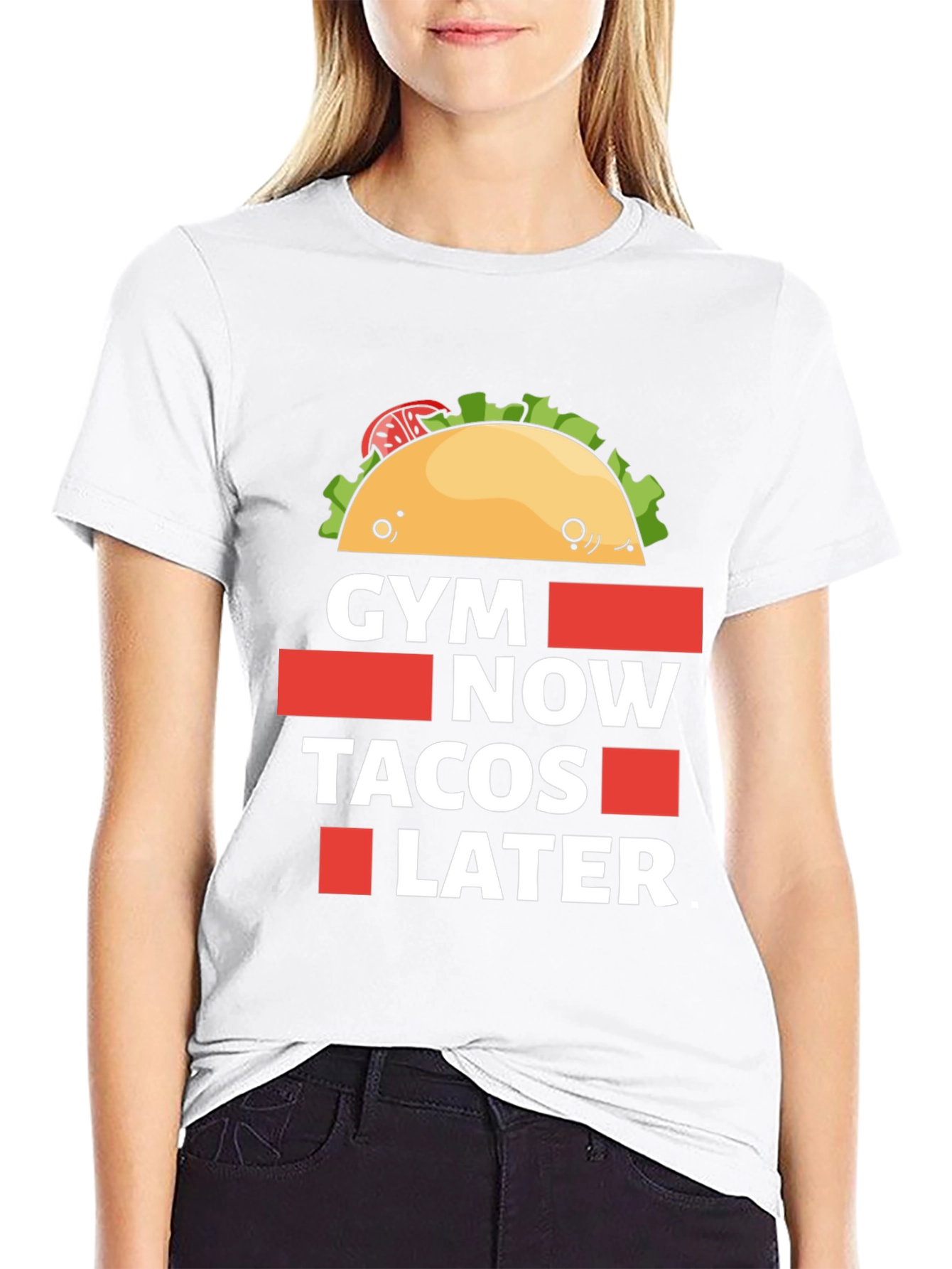 Funny Gym Now Tacos Later Graphic T-Shirt