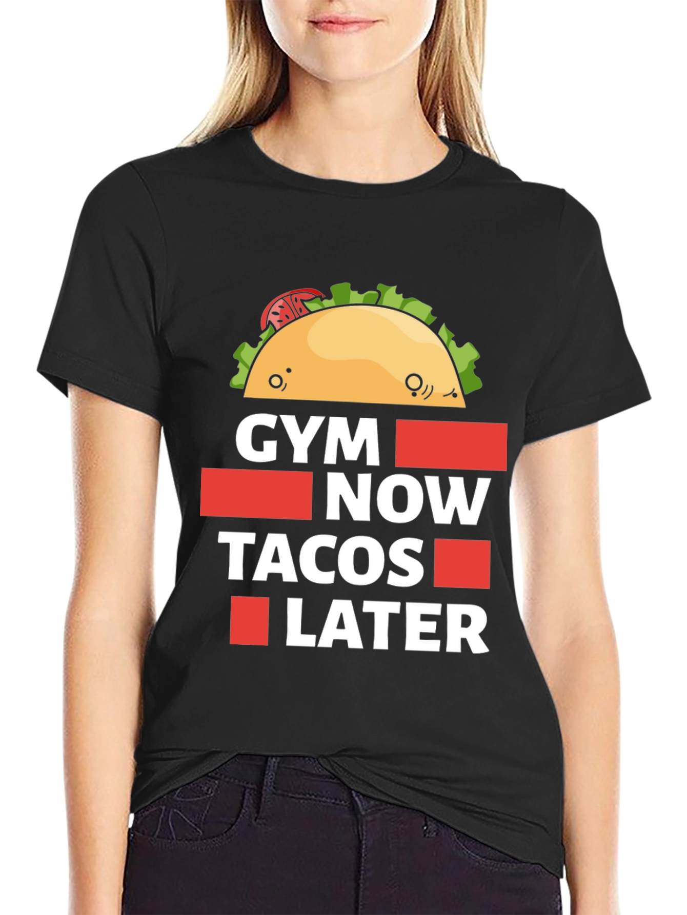 Funny Gym Now Tacos Later Graphic T-Shirt