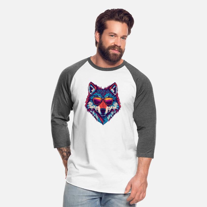 Fashionable Wolf portrait with vibrant color