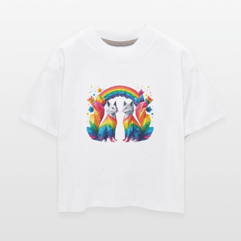Feline friendship under the rainbow