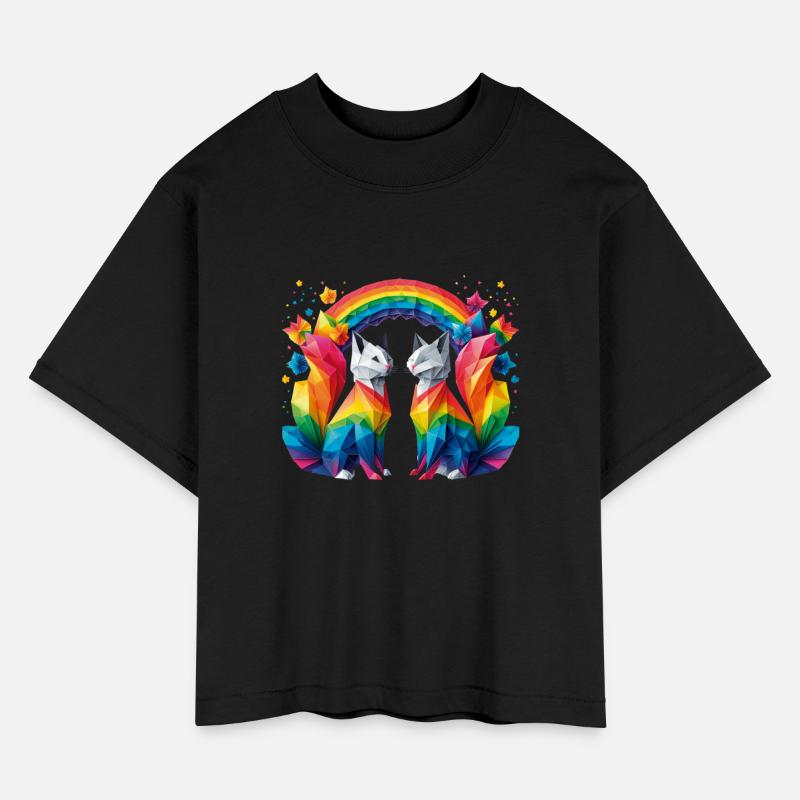 Feline friendship under the rainbow