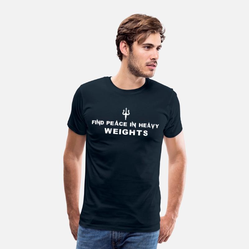 Find peace in heavy weights workout t shirt