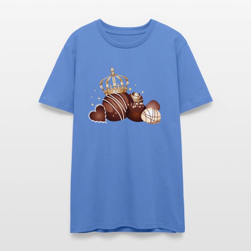 Fine chocolate pralines decorated with a crown
