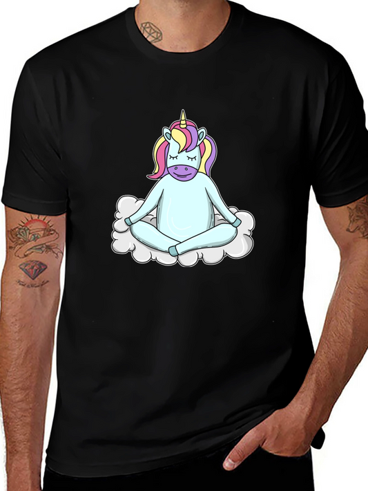 Meditating Unicorn T-Shirt - Zen Cloud Design