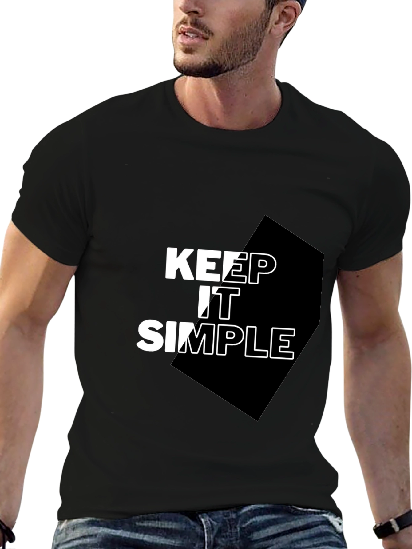 Keep It Simple Black Graphic Tee