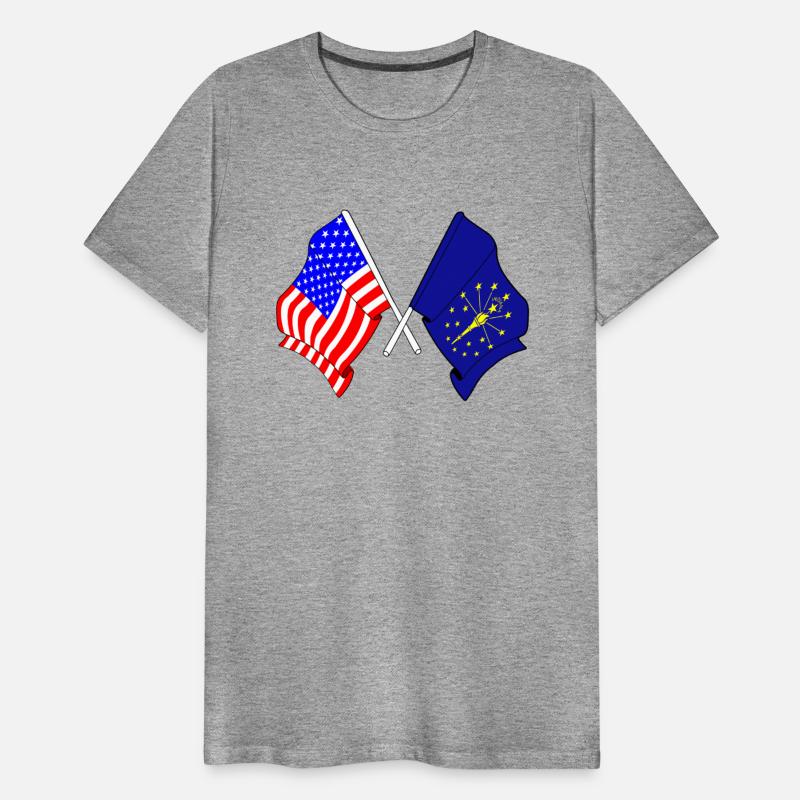 Flag USA and state Indiana crossed