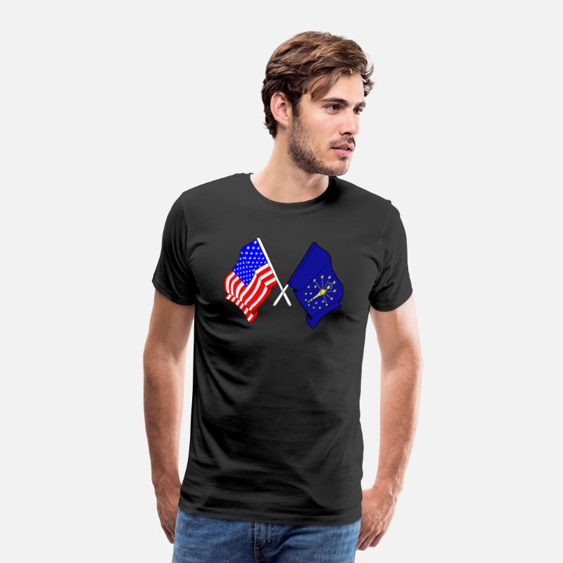 Flag USA and state Indiana crossed