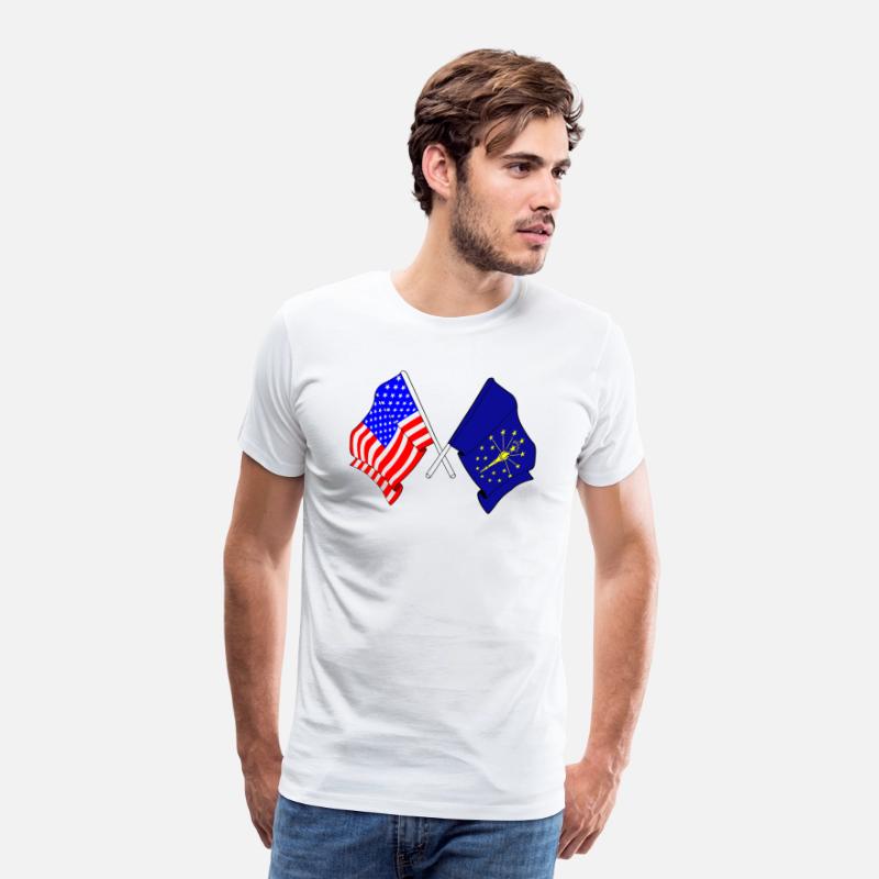 Flag USA and state Indiana crossed