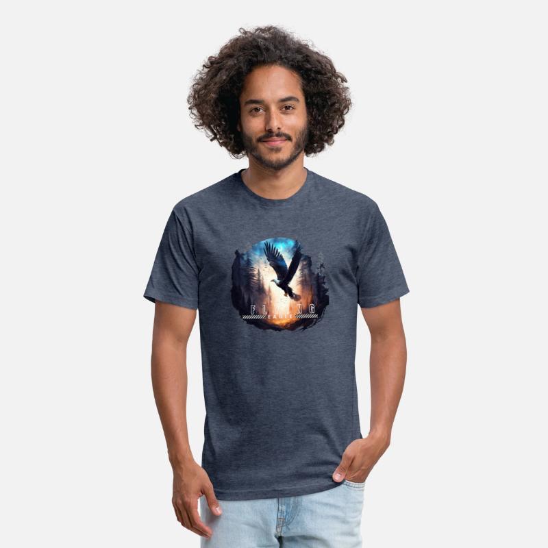 Forest and flying eagle