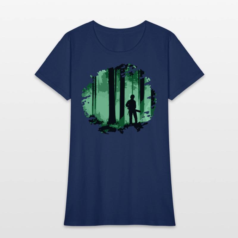 Forestry worker in forest (Green)