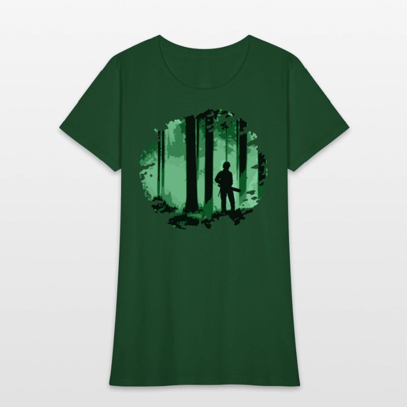 Forestry worker in forest (Green)