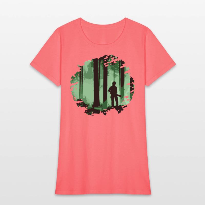 Forestry worker in forest (Green)