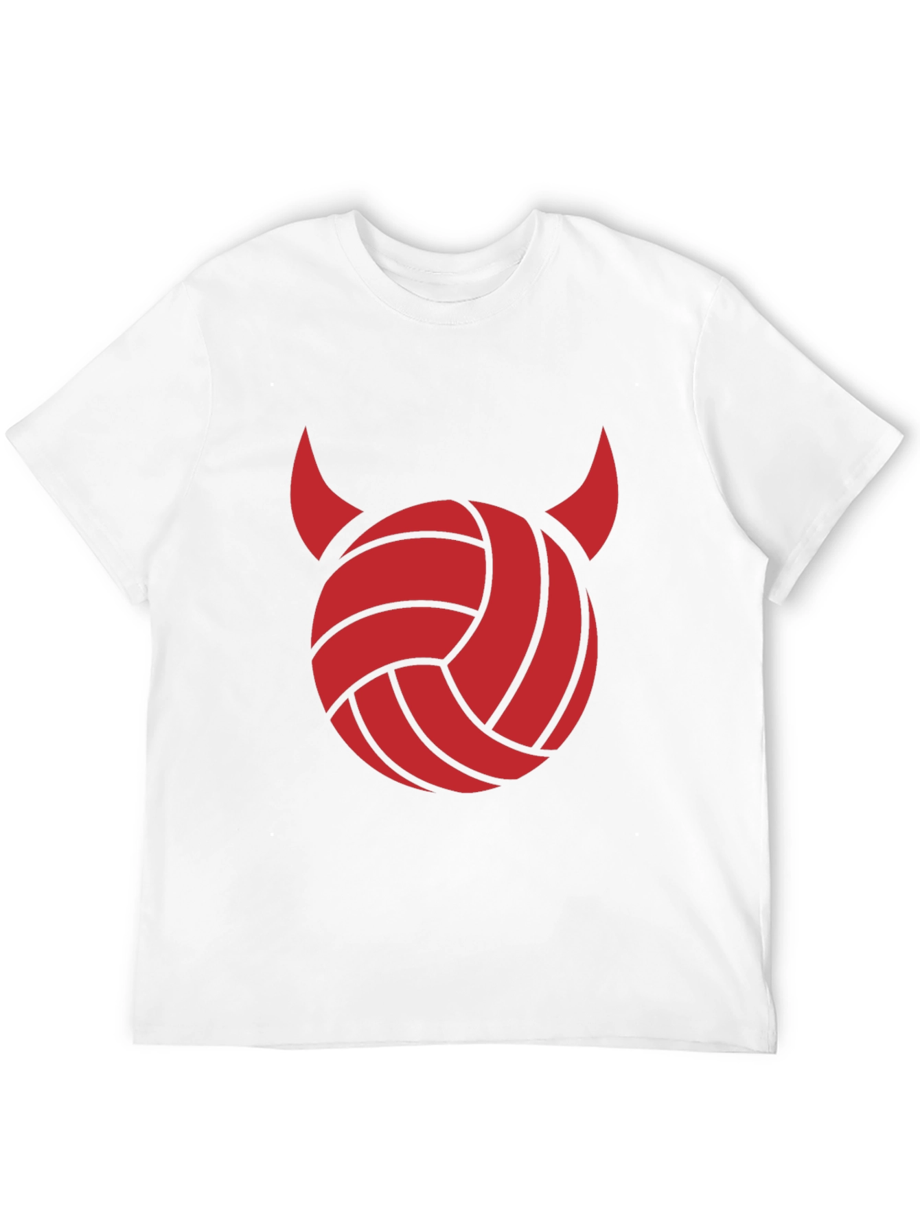 Devil Volleyball Graphic Tee - Black Cotton Shirt