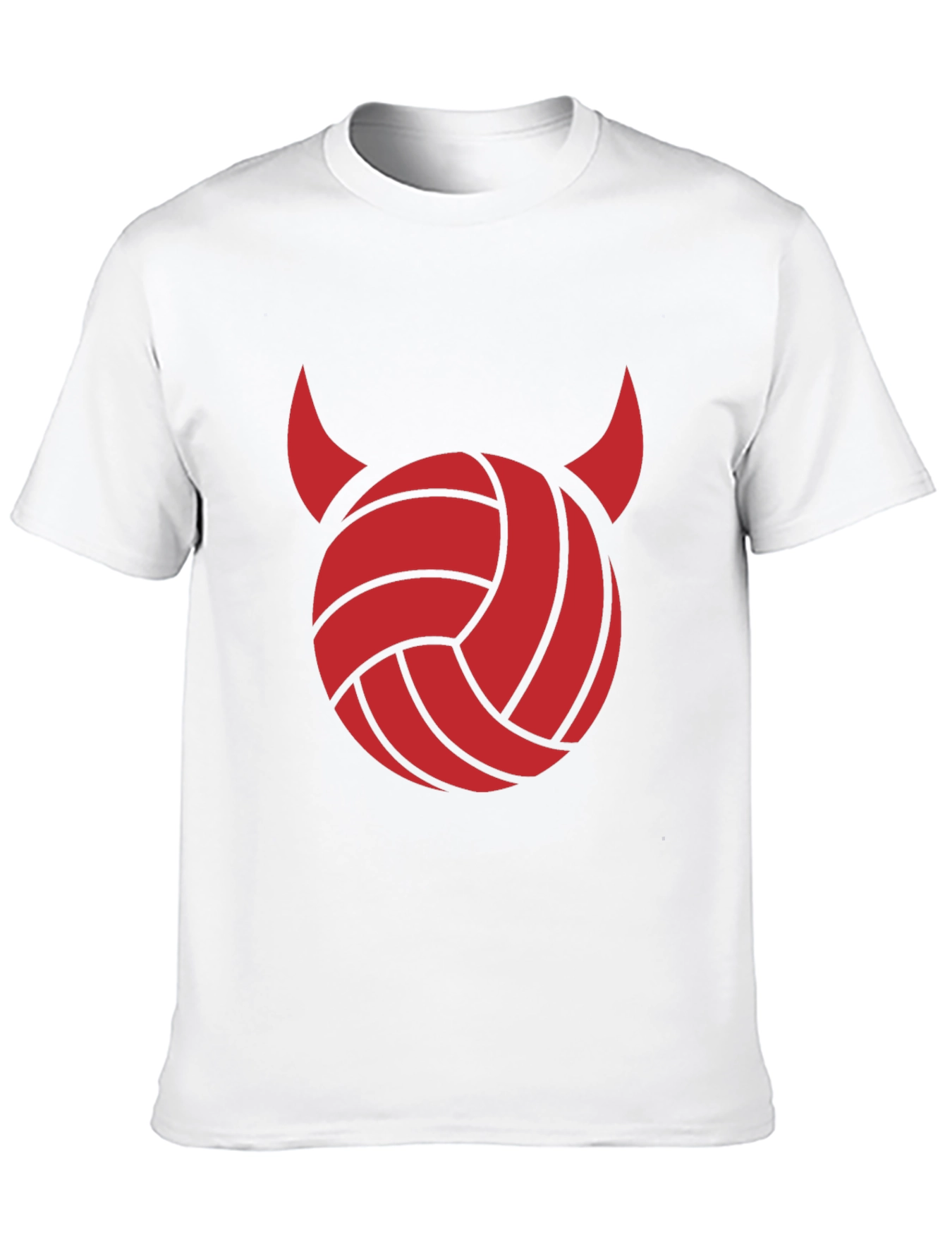 Devil Volleyball Graphic Tee - Black Cotton Shirt