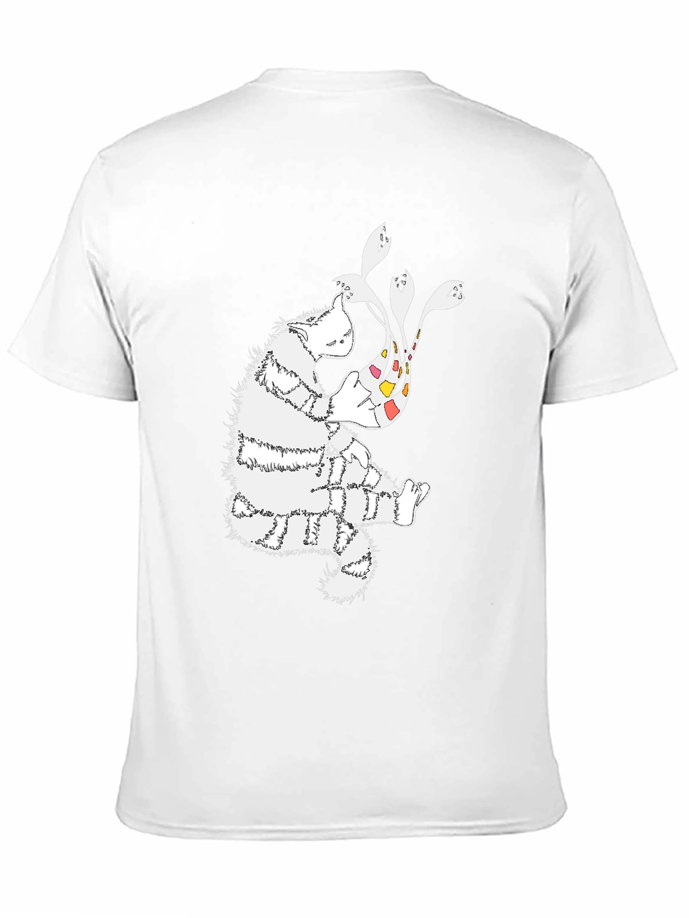 Abstract Cat Graphic Tee - Stylish Cotton Comfort