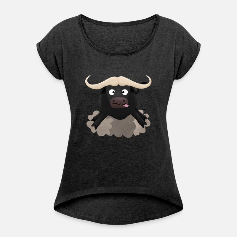 Funny running water buffalo cartoon