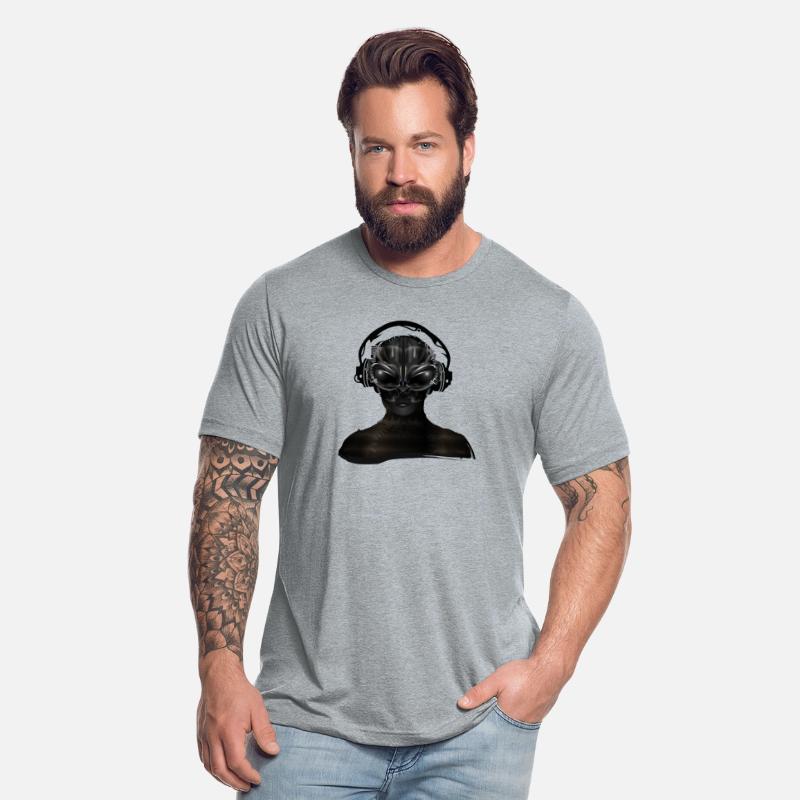 futuristic cyborg creature with headphones