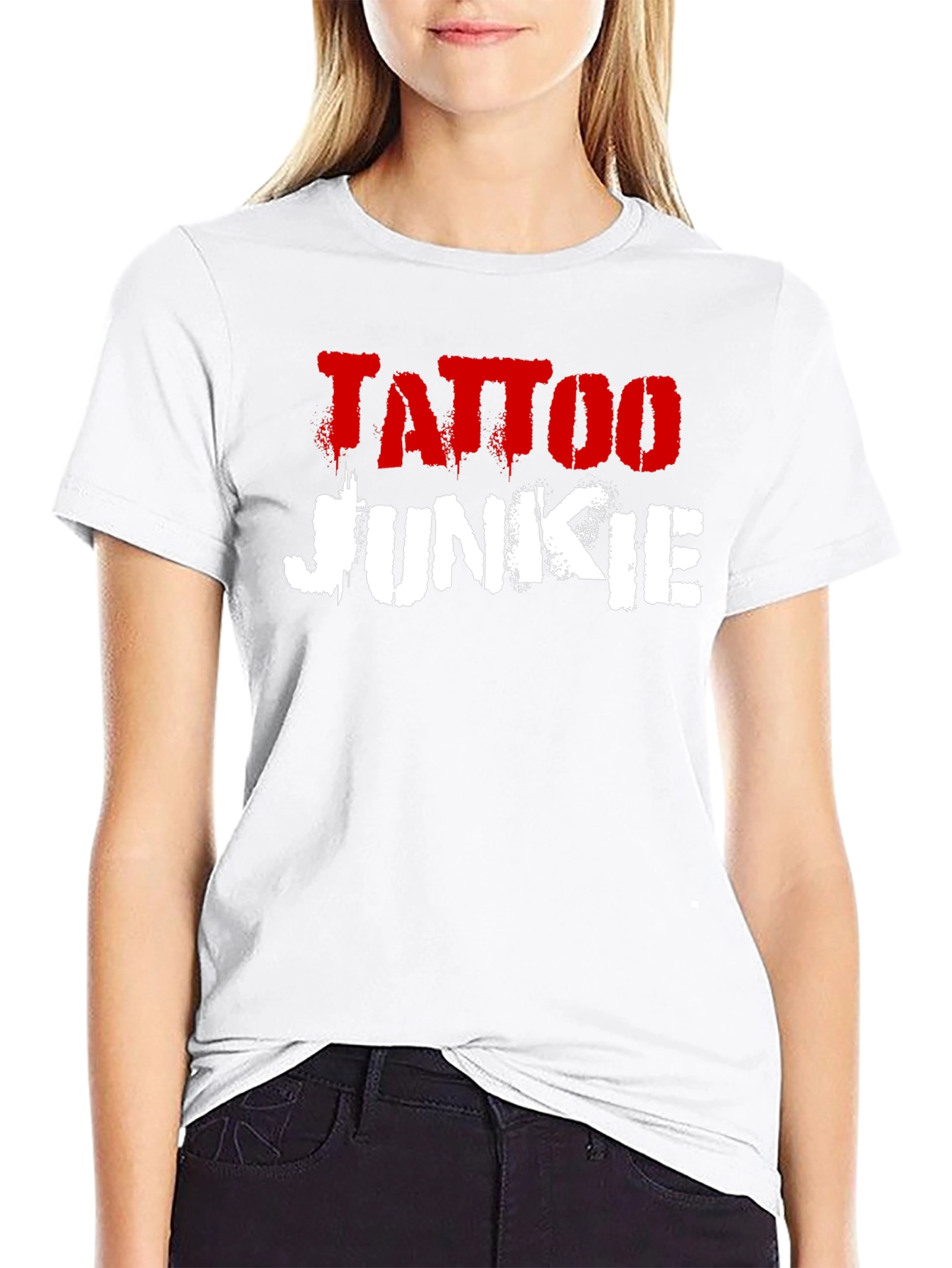 Tattoo Junkie Black Graphic Tee Shirt