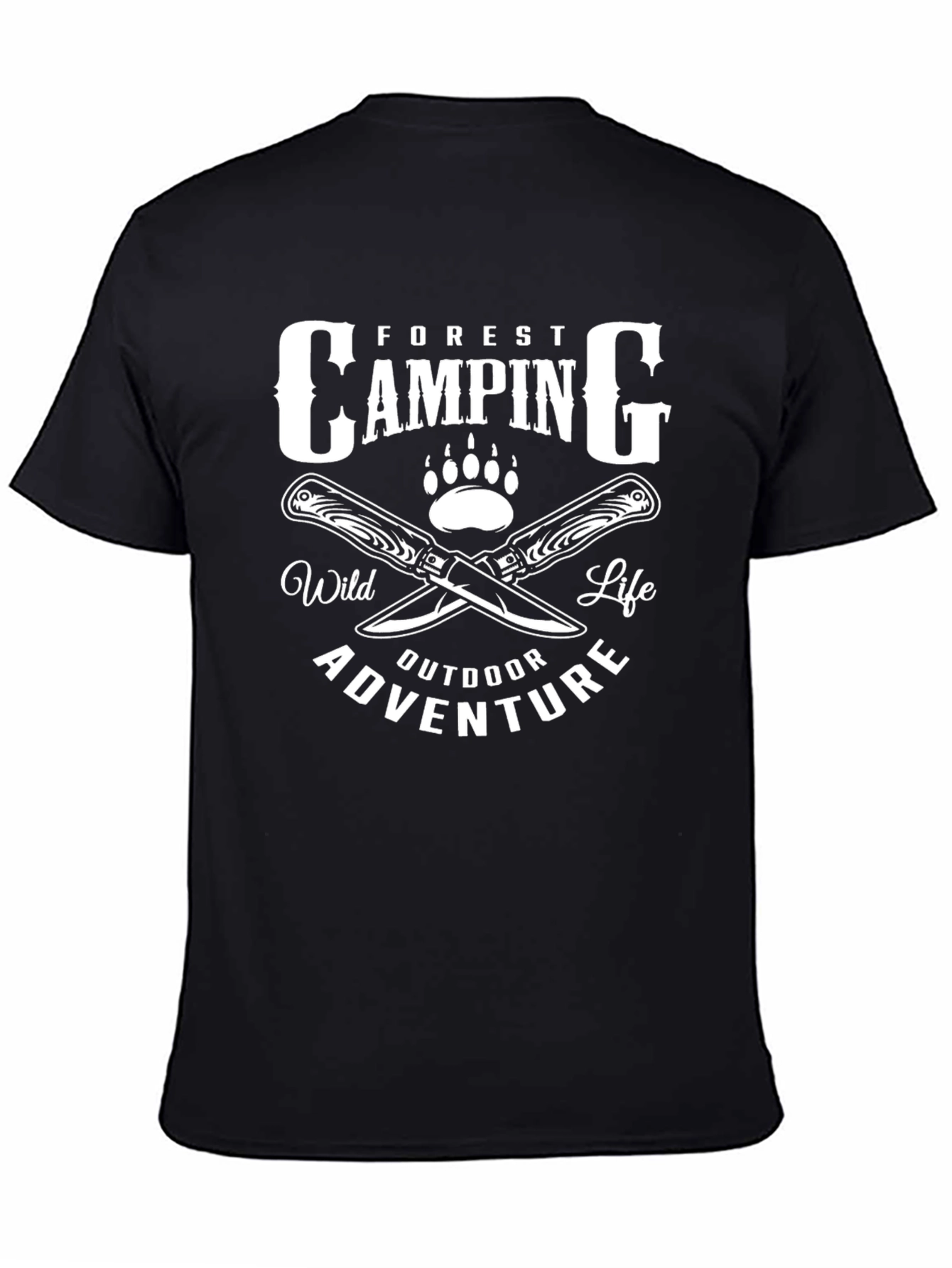 Camping Adventure Graphic T-Shirt - Black