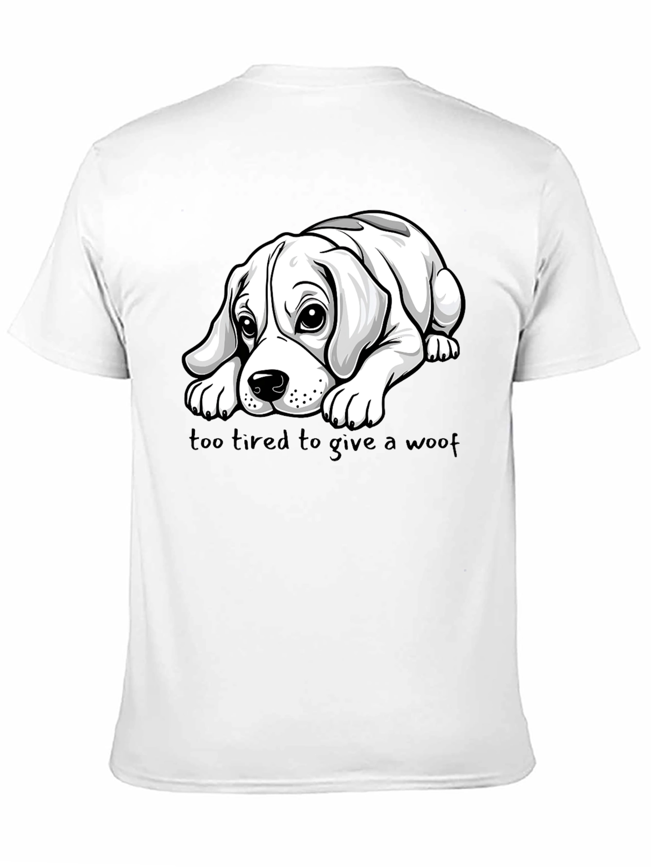 Tired Dog Graphic Tee - Unisex Black Shirt