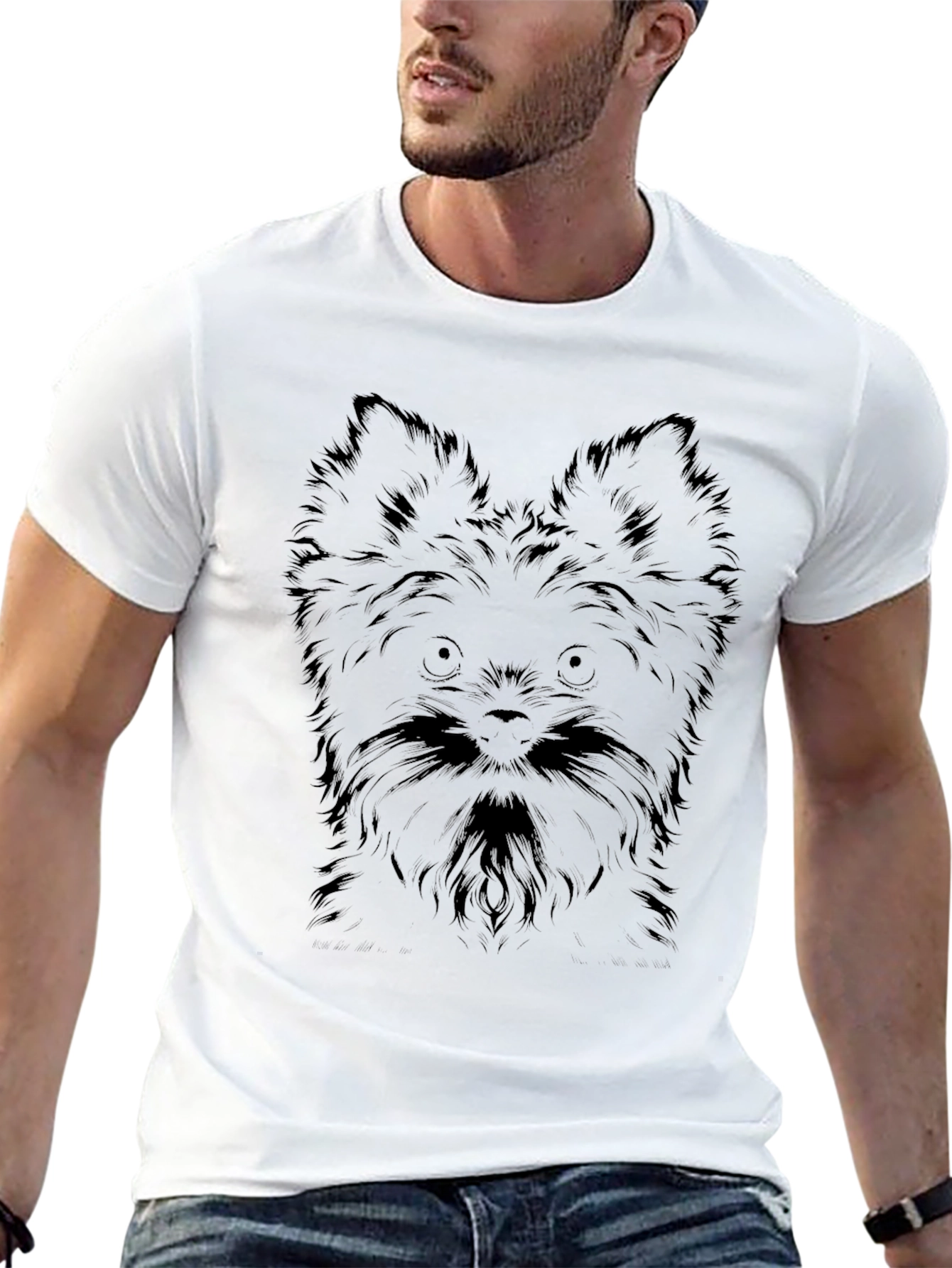 Dog Face Graphic Black T-Shirt