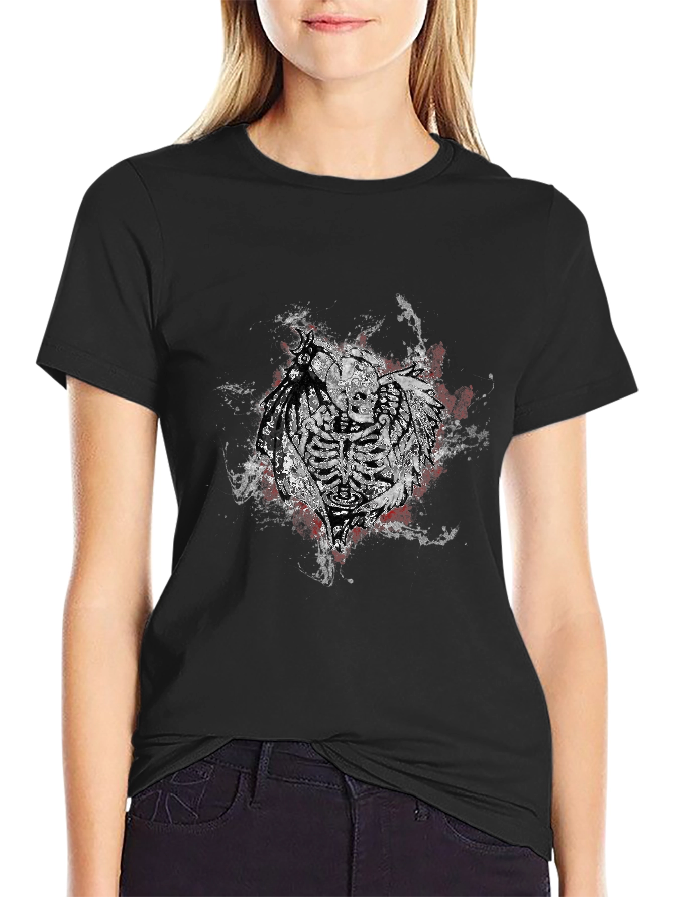 Skeleton Warrior Graphic Tee - Black