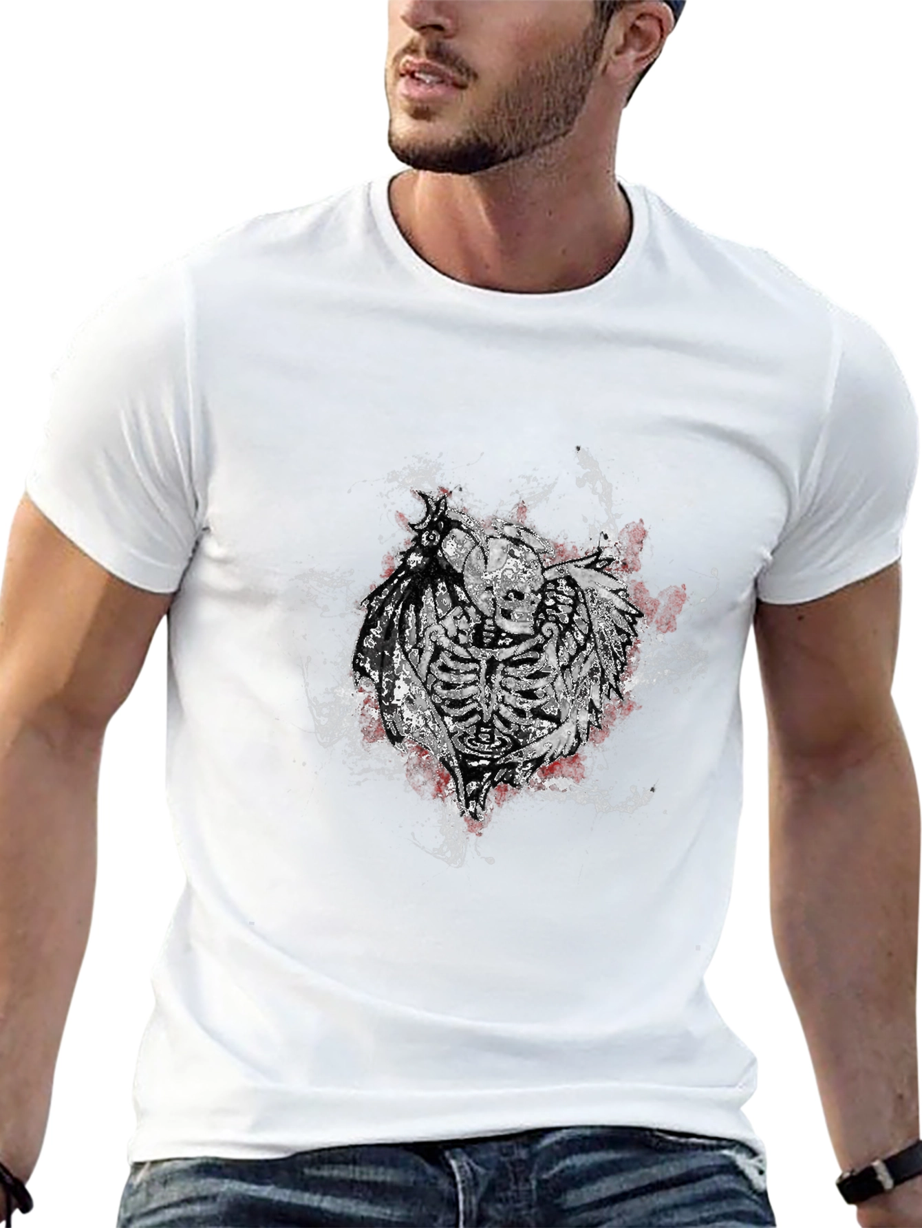 Skeleton Warrior Graphic Tee - Black