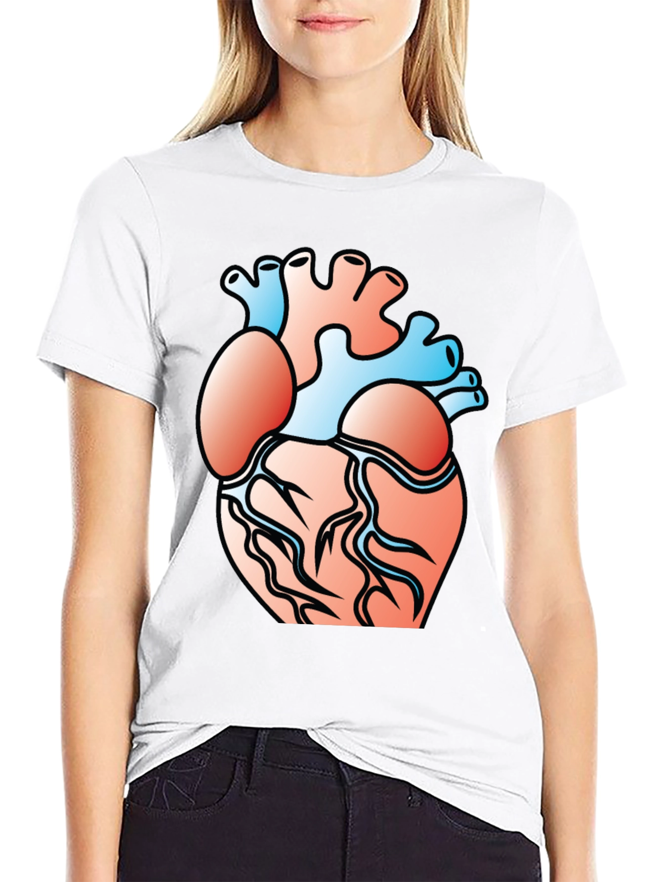 Anatomical Heart Graphic Tee - Black