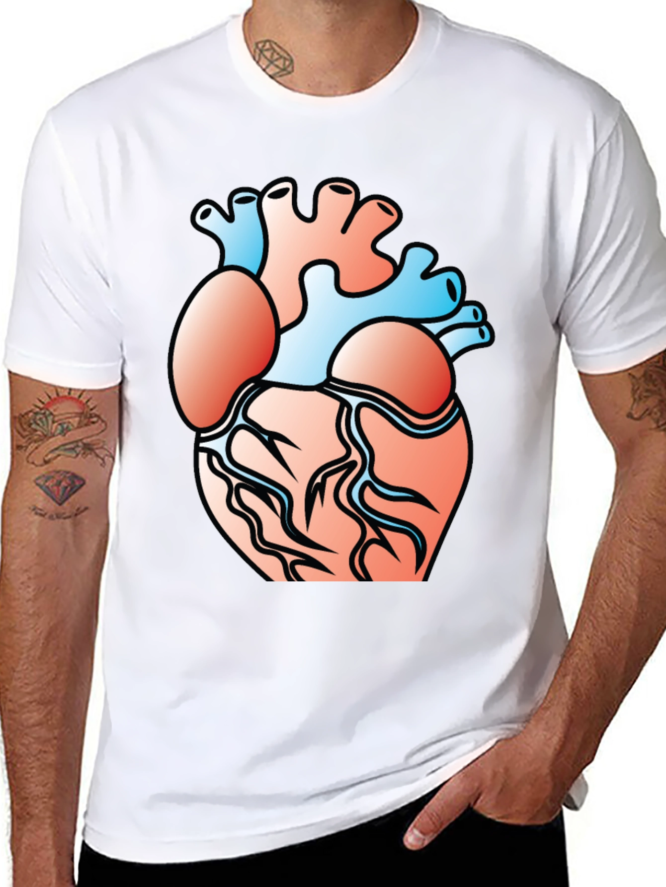 Anatomical Heart Graphic Tee - Black