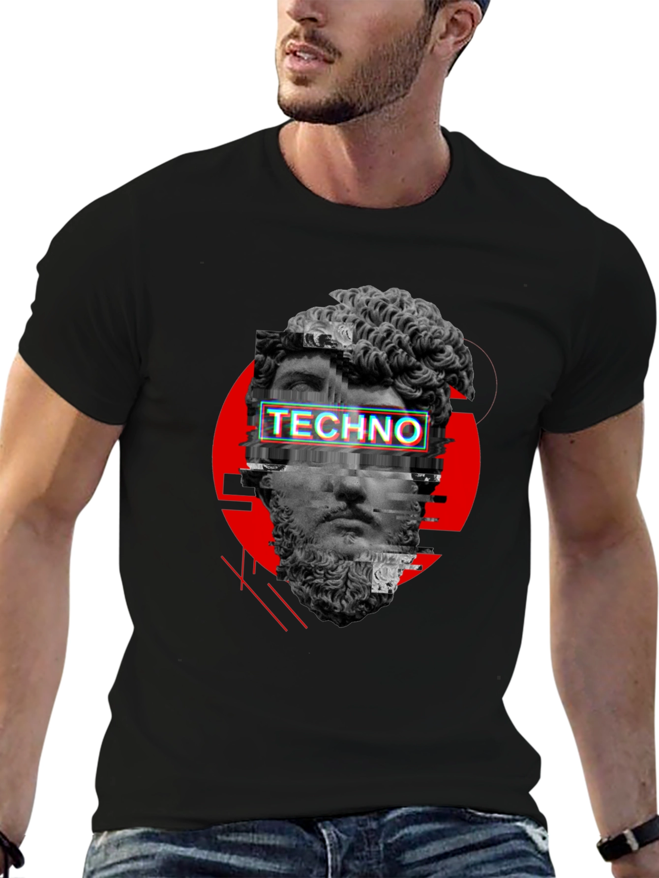 Techno Glitch Graphic Tee