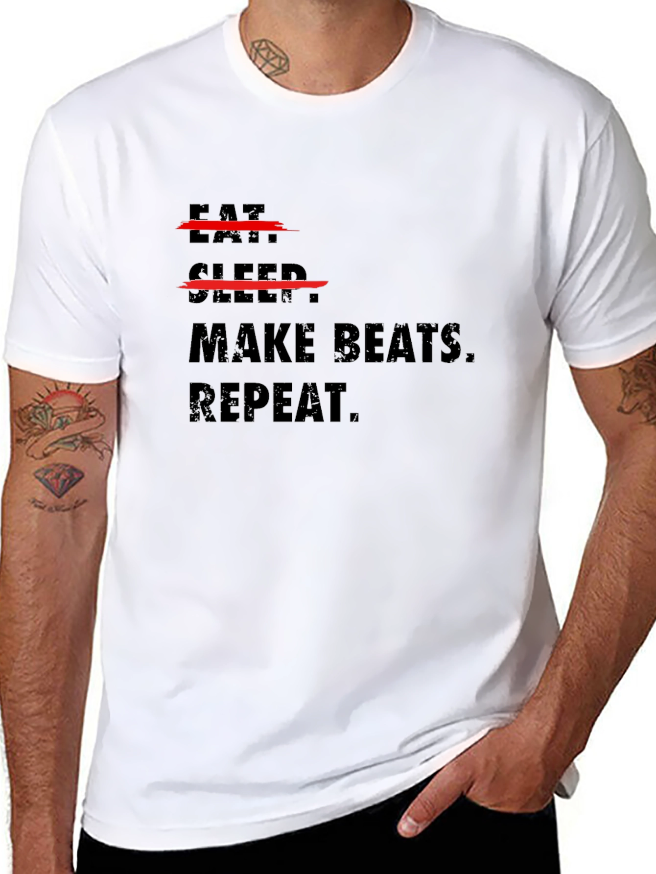 Eat Sleep Make Beats Repeat Black T-Shirt