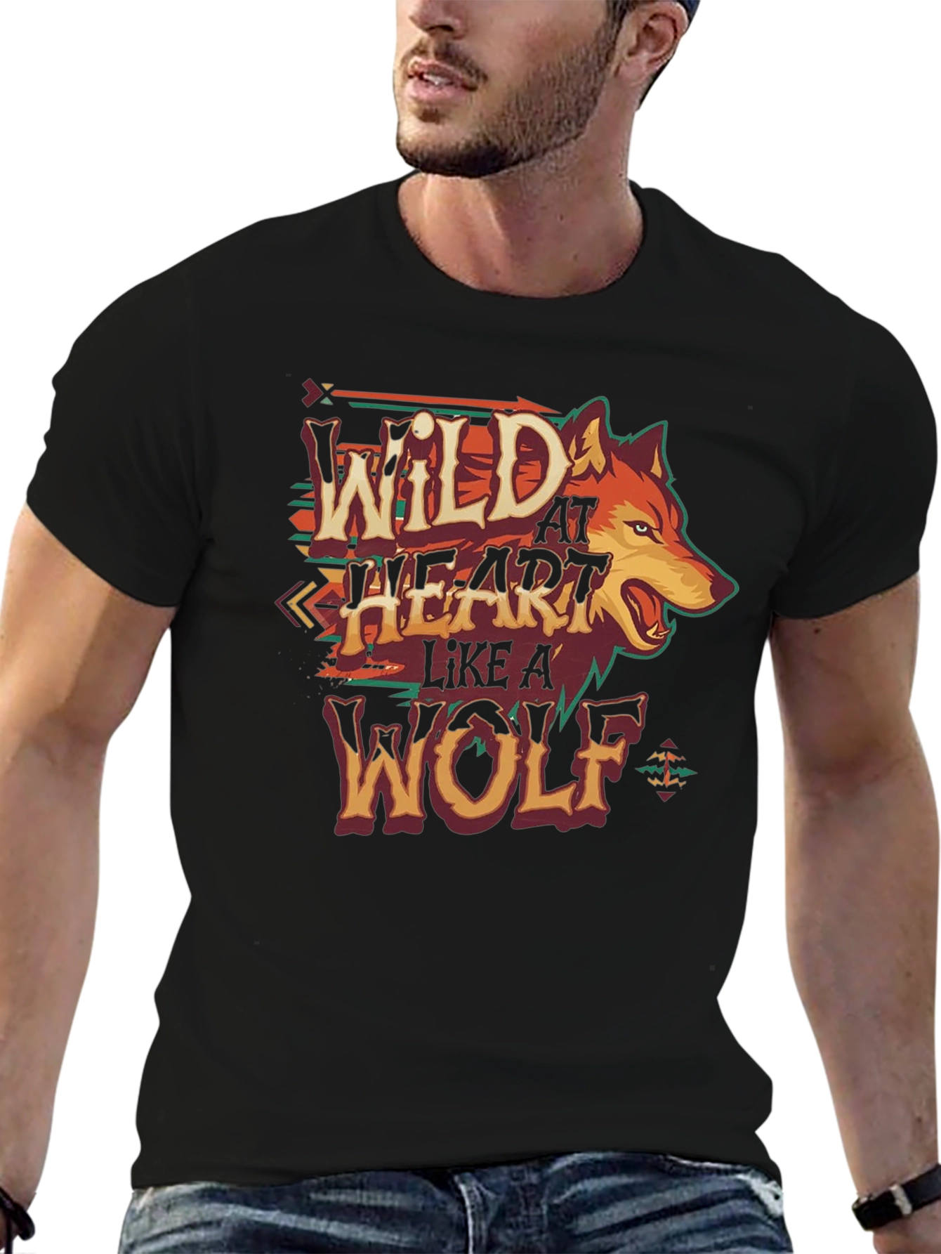Wild at Heart Wolf Graphic T-Shirt