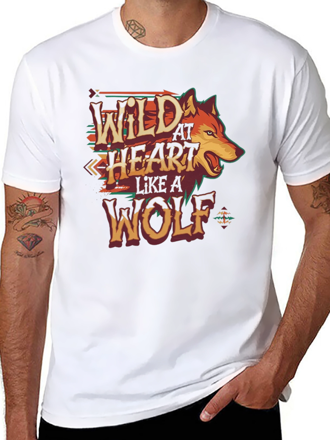 Wild at Heart Wolf Graphic T-Shirt