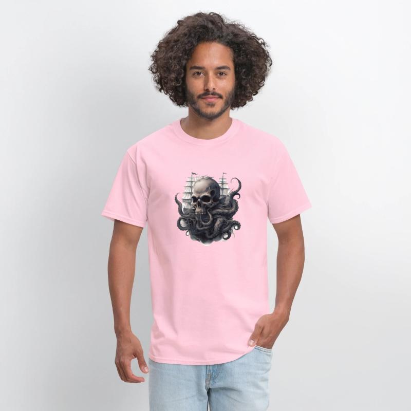 Giant squid kraken skull ship