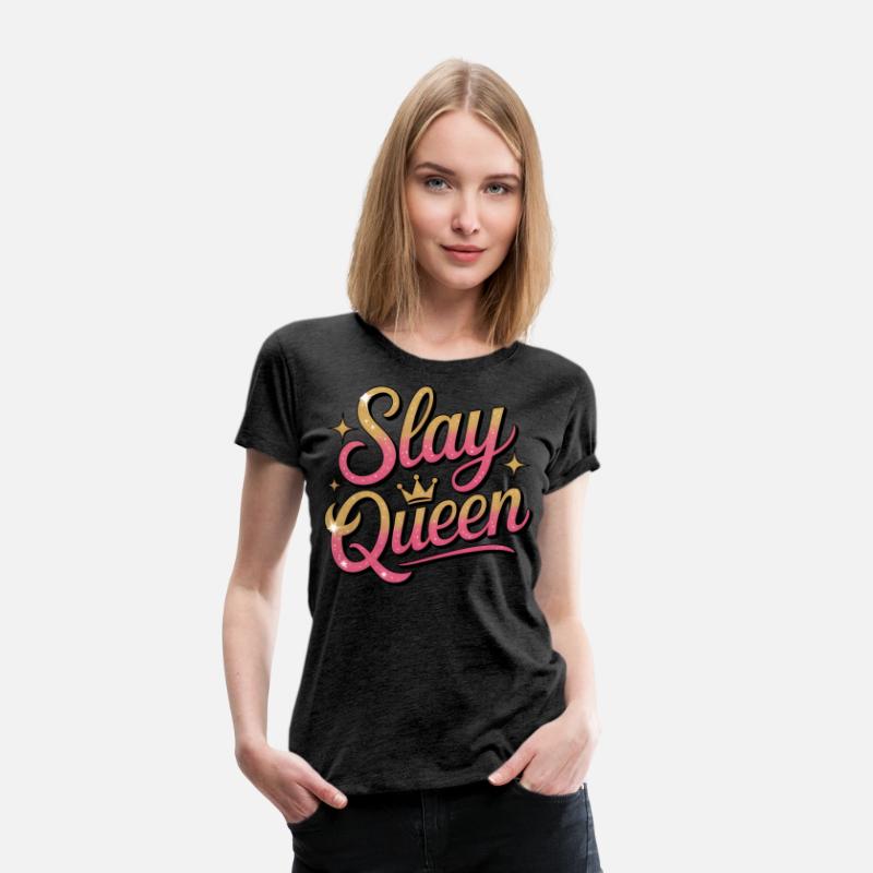 Glittery Stay Queen Typography Design