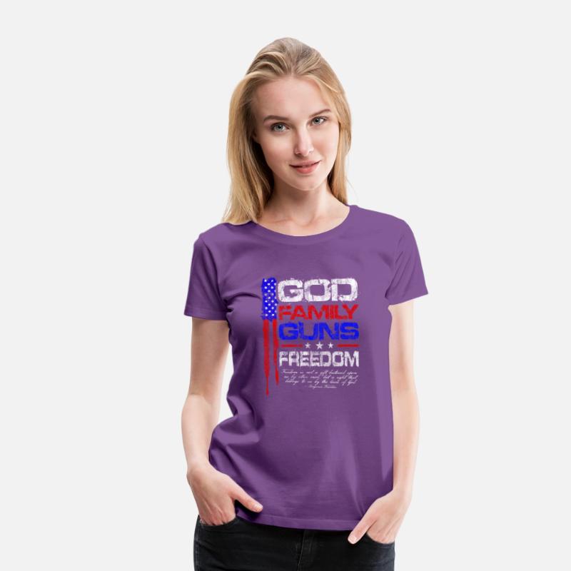 God Family Guns Freedom Conservative American Flag