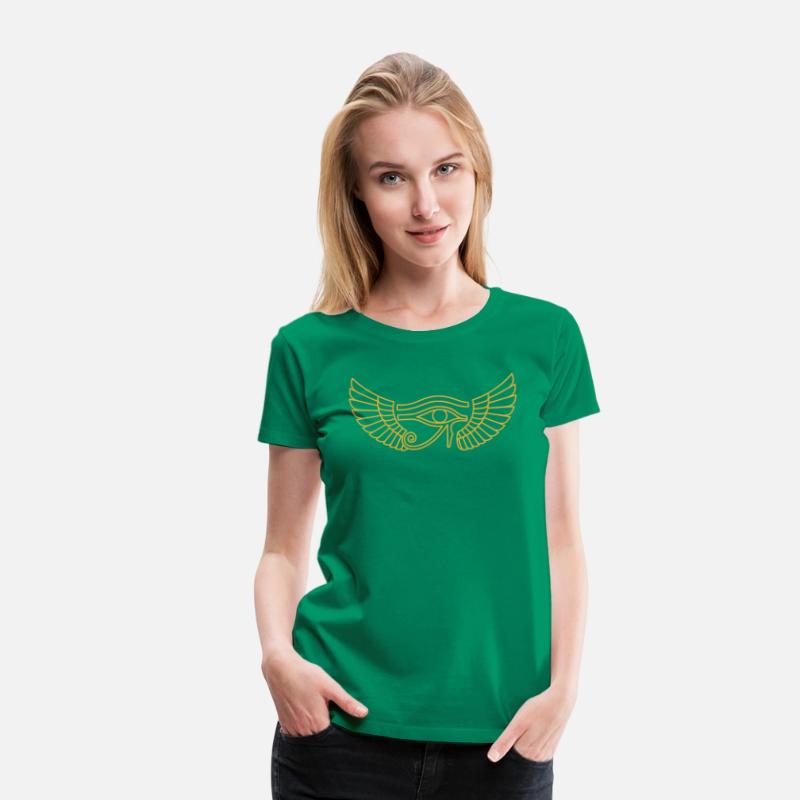 Golden Horus Eye with Silver Wings T-Shirt
