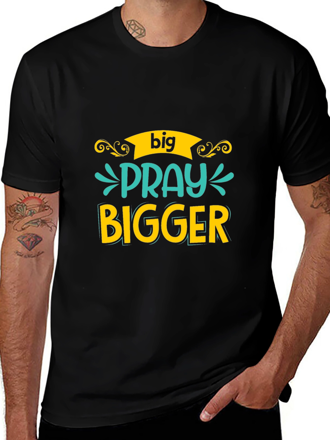 Big Pray Bigger Black Tee