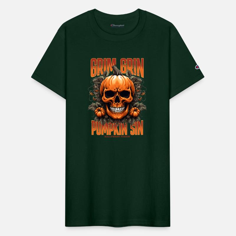 Grim Grin Pumpkin Sin Halloween Skull