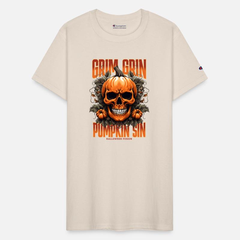 Grim Grin Pumpkin Sin Halloween Skull