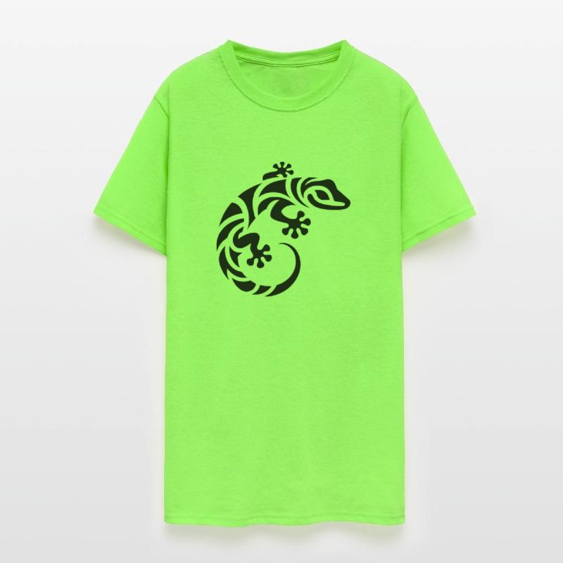 Grinning Little Gecko In Tribal Tattoo Style