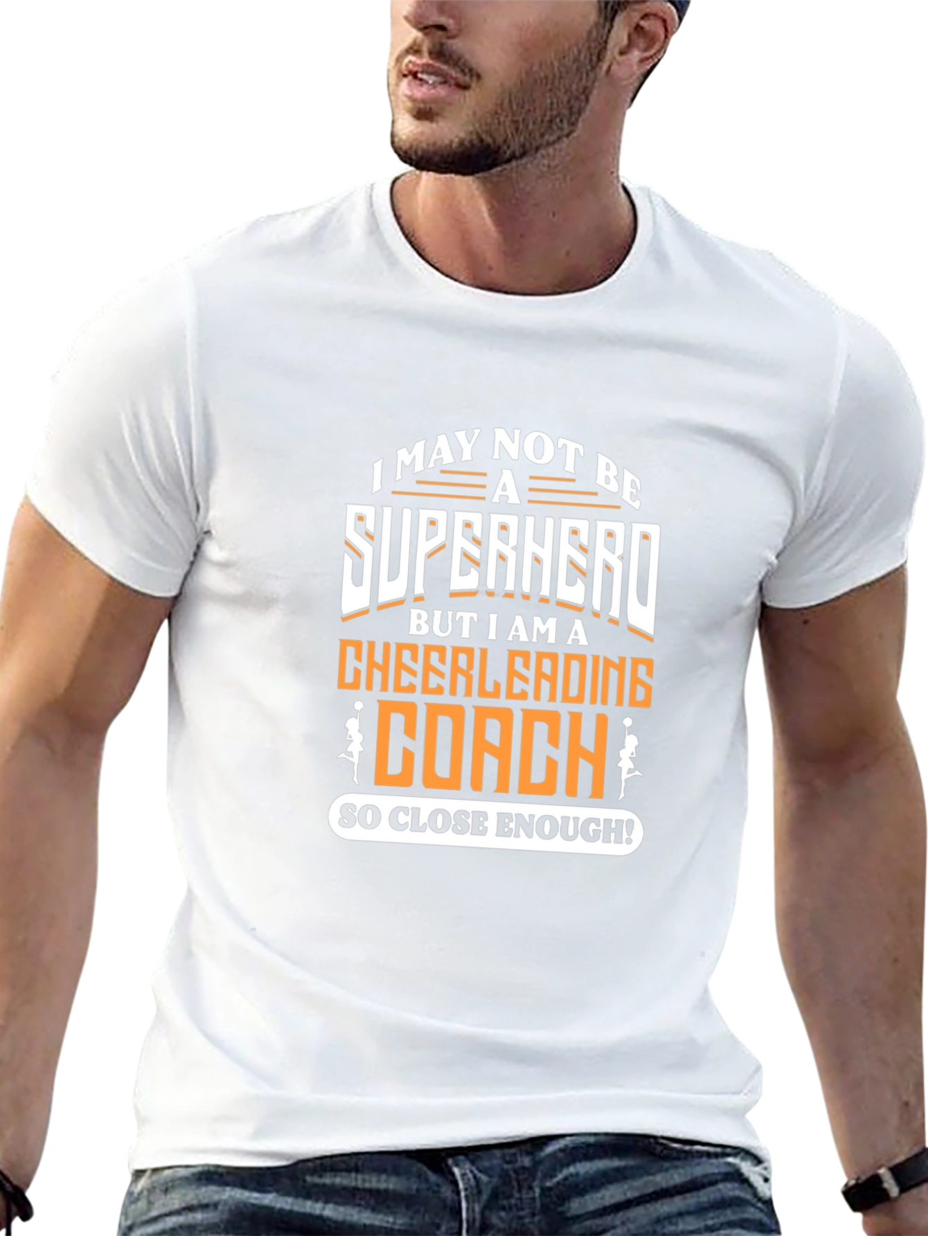 Cheerleading Coach Superhero Graphic T-Shirt