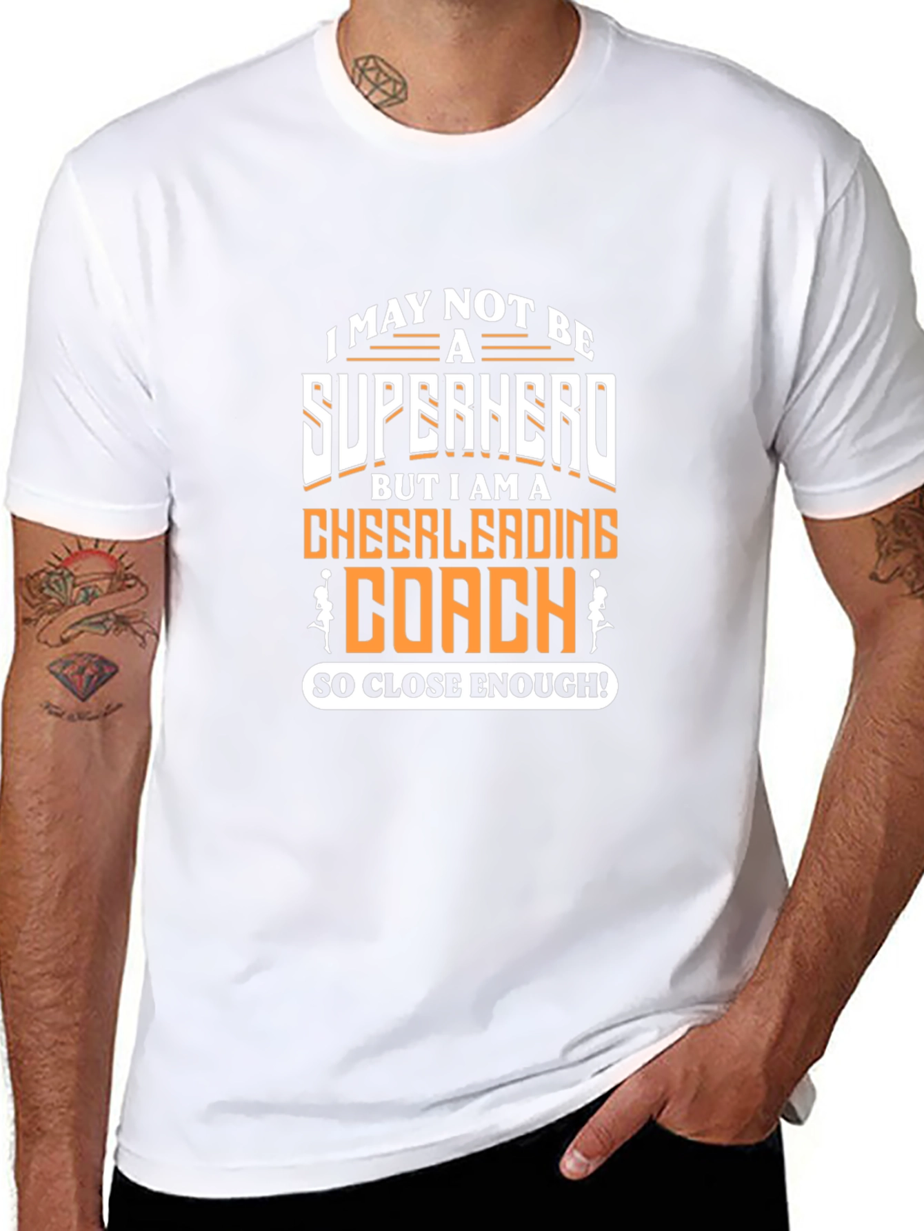 Cheerleading Coach Superhero Graphic T-Shirt
